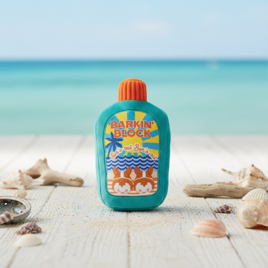 Barkin' Block Plush Beach Sunscreen Dog Toy
