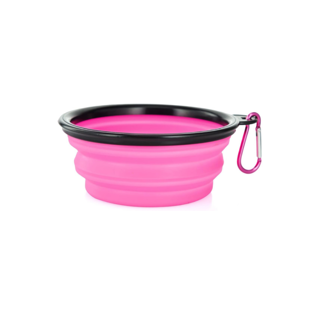 Portable Pop-Up Dog Water/Food Bowl with Clasp