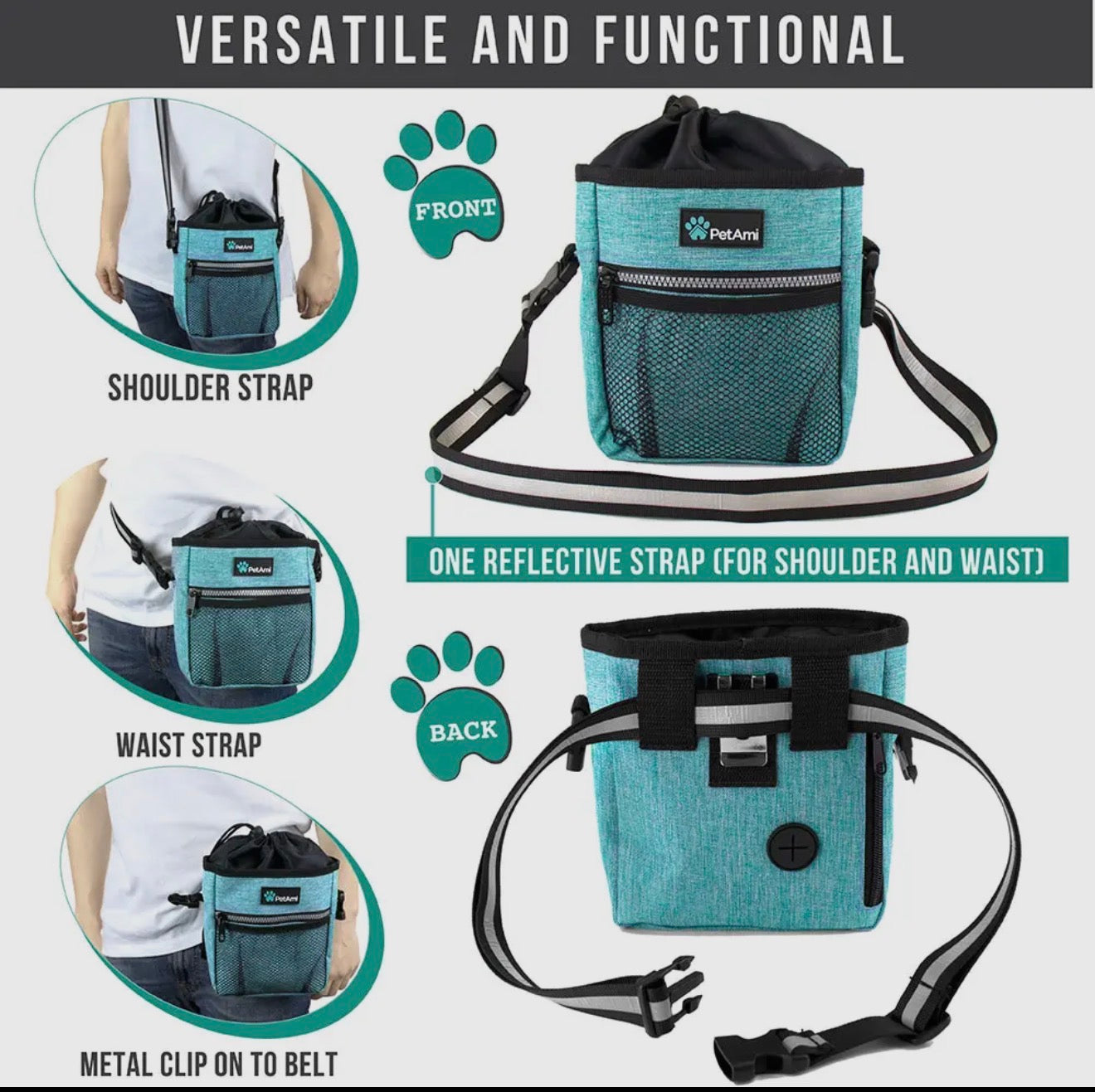 Dog Treats, Toys, Waste Bags, & Essentials Crossbody Travel Bag