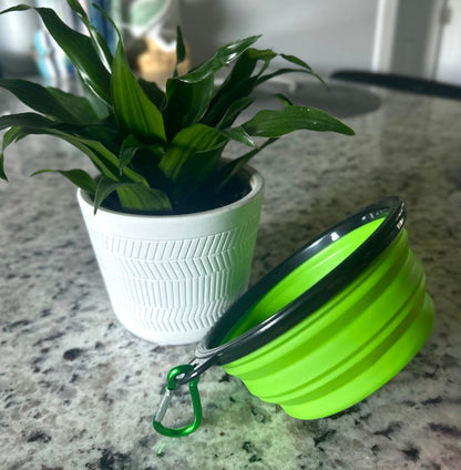 Portable Pop-Up Dog Water/Food Bowl with Clasp