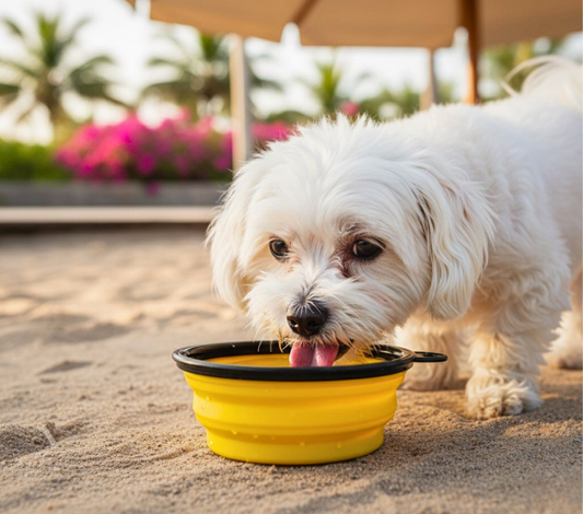 Portable Pop-Up Dog Water/Food Bowl with Clasp