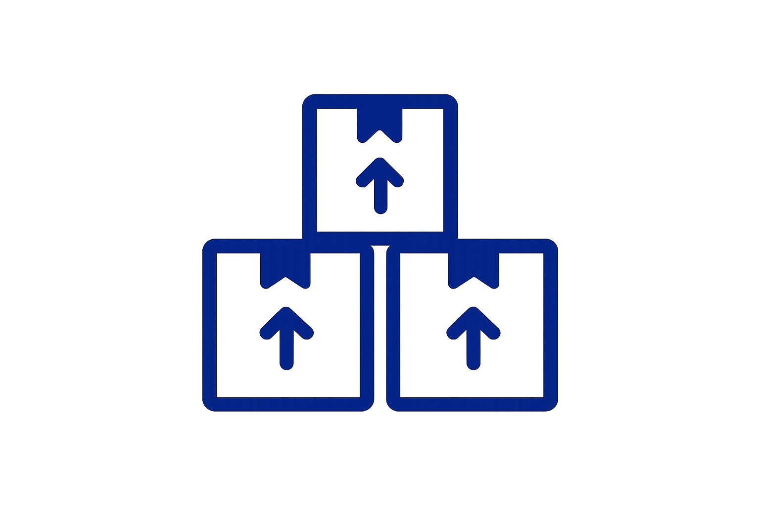 Wholesale or boxes icon - dark royal blue